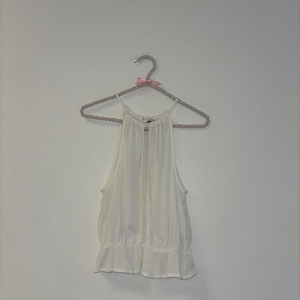 Linen Blouse Cami Sz S Cottage‎ Core Fairy Lace Beachy Peasant Organic Flowy